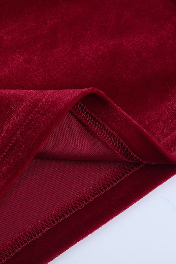 Red Strapless Velvet Bodycon Mini Dress 6