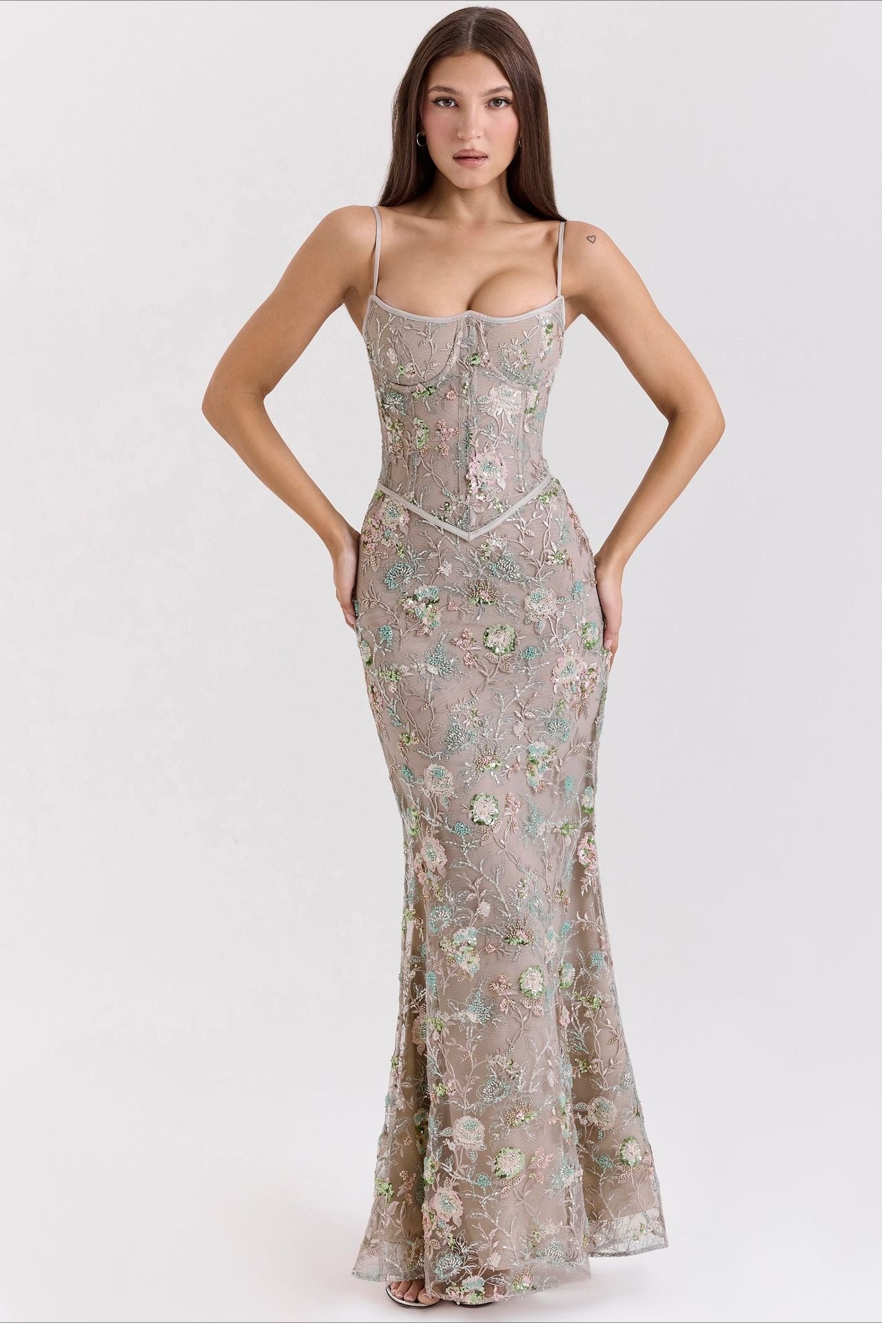 Low Cut Sleeveless Tie Back Slip Dress