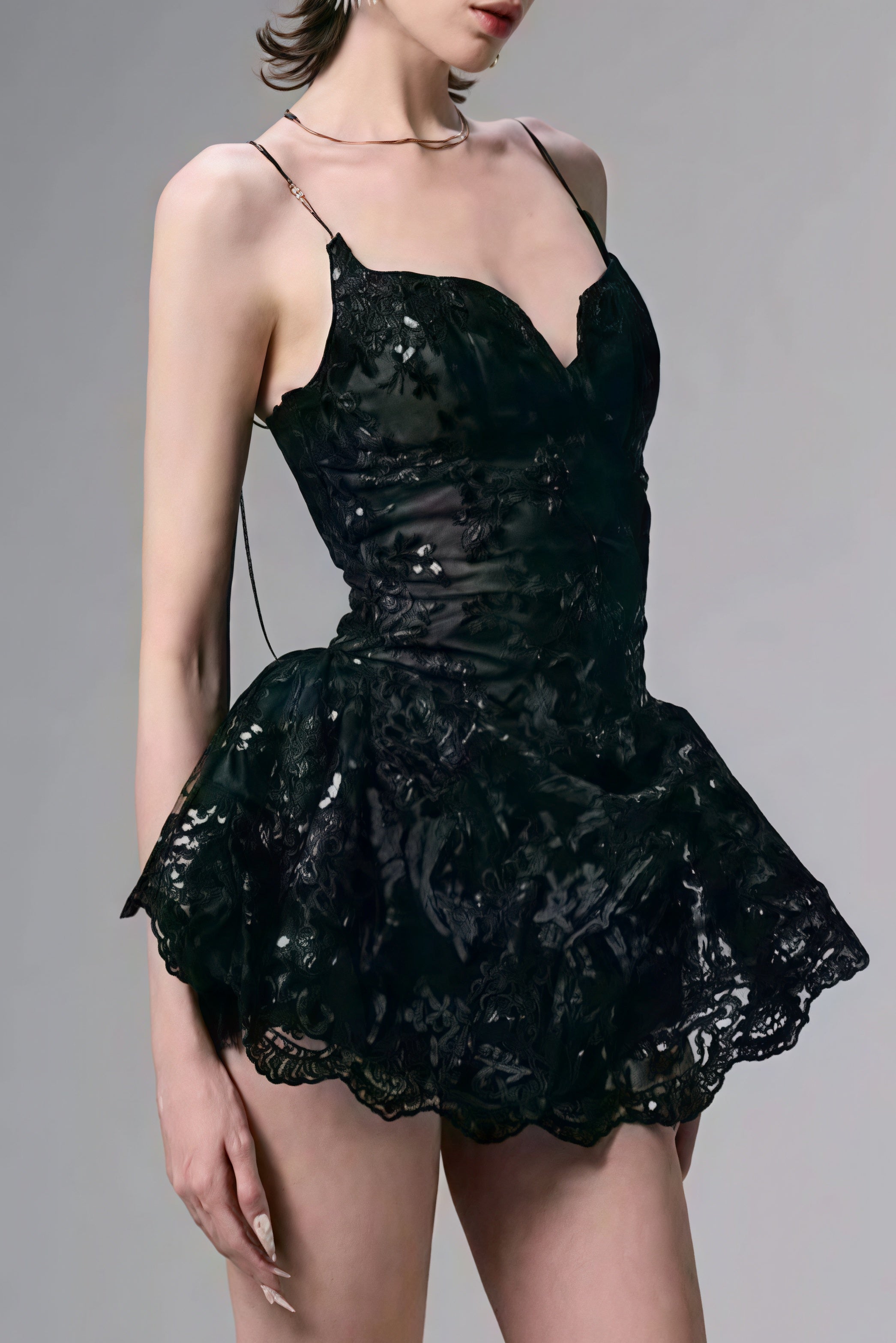 Lace Spaghetti Strap Mini Dress 3