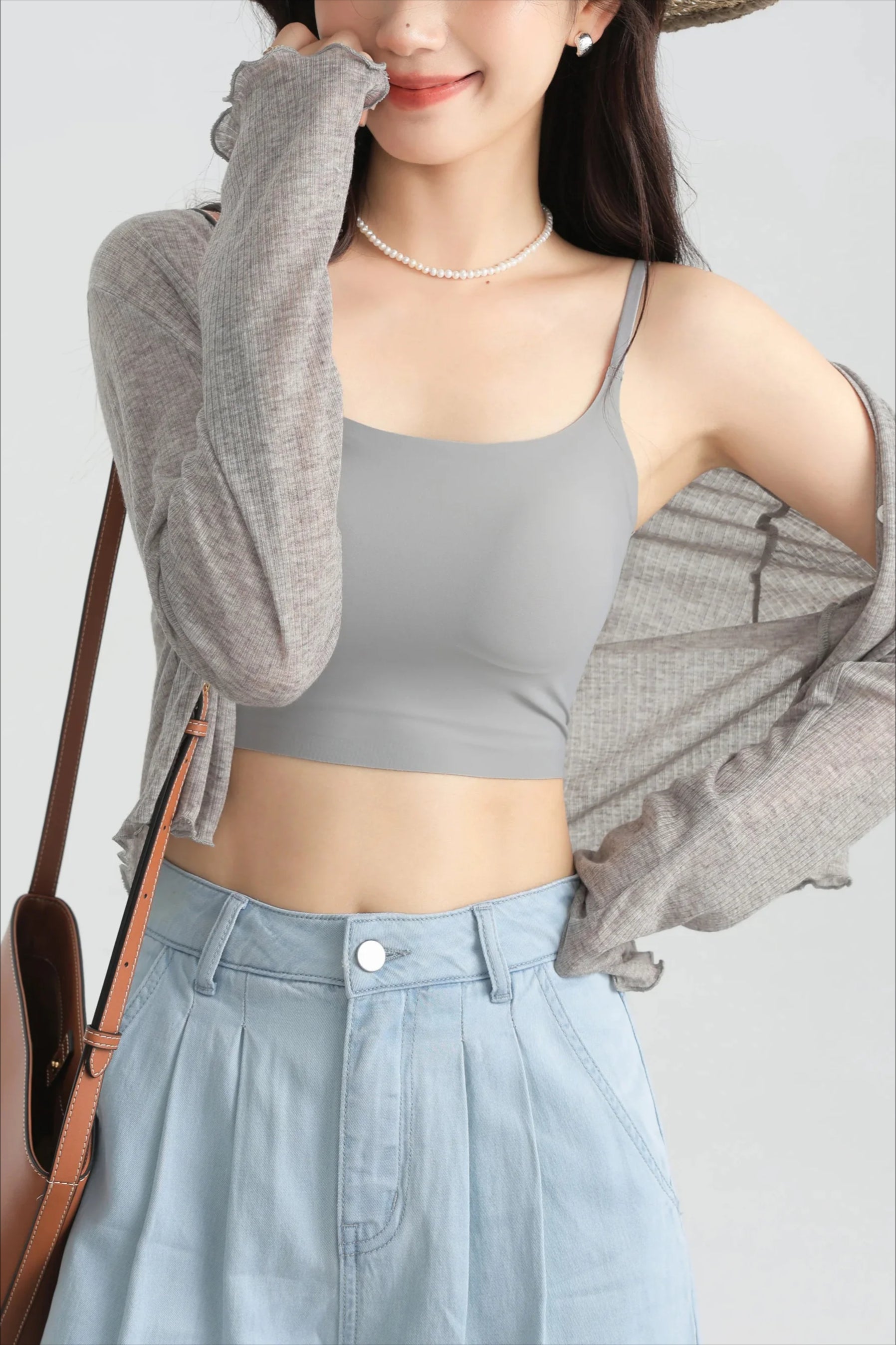 Tencel VNeck Cropped Cardigan