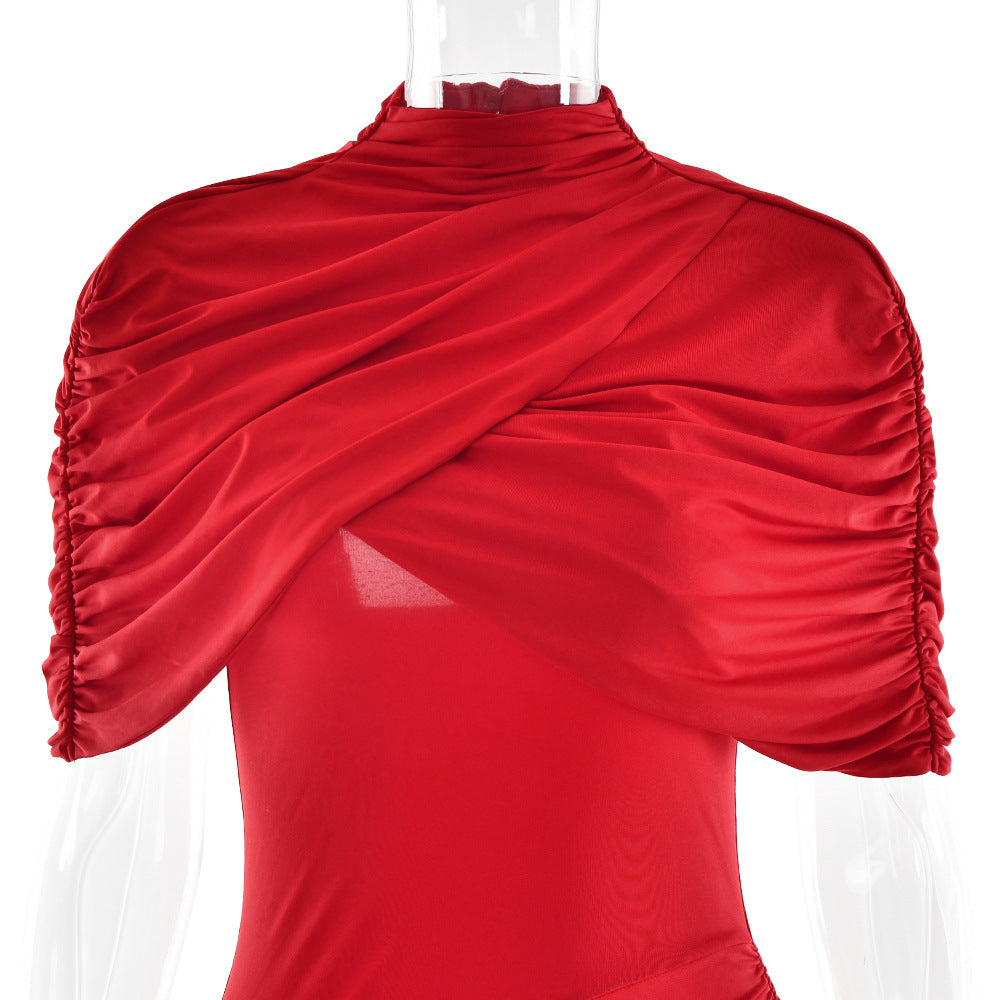 Deardorff Midi Dress Red