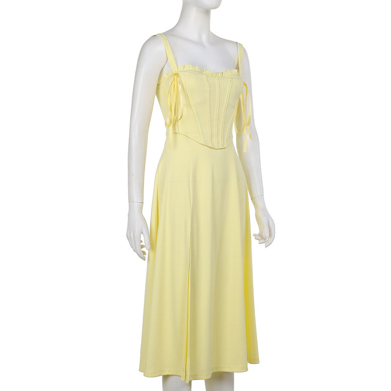 Sunflower Slit Dress Yellow