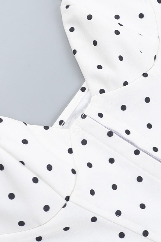 VNeck Polka Dot Bustier Corset