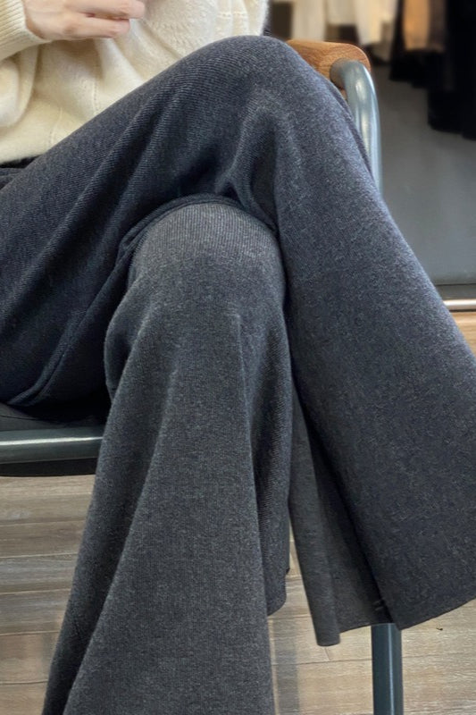 Worsted Wool Draped Knit Pants