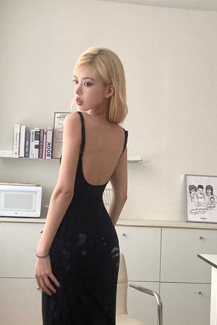 Spaghetti Strap Backless Dress 11