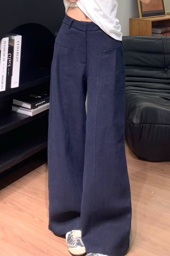 Linen High Waist Casual Wide Leg Pants