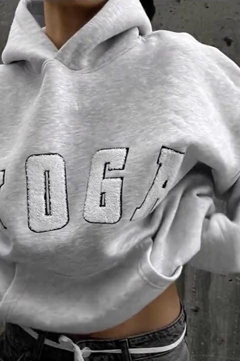 Loose Letter Print Hoodie