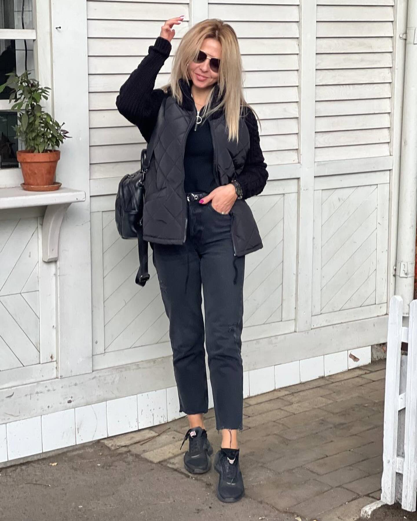 lusailstore -knitted patchwork jacket