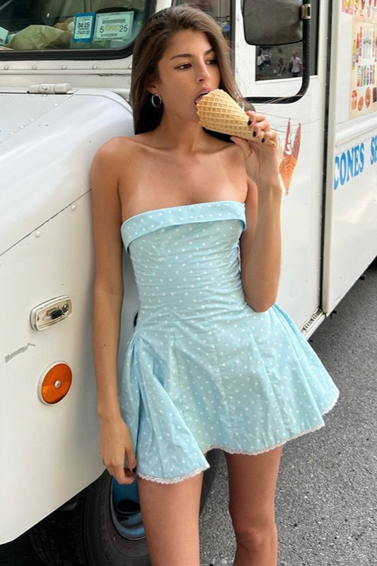 Blue Off Shoulder Bodycon Mini Dress 3