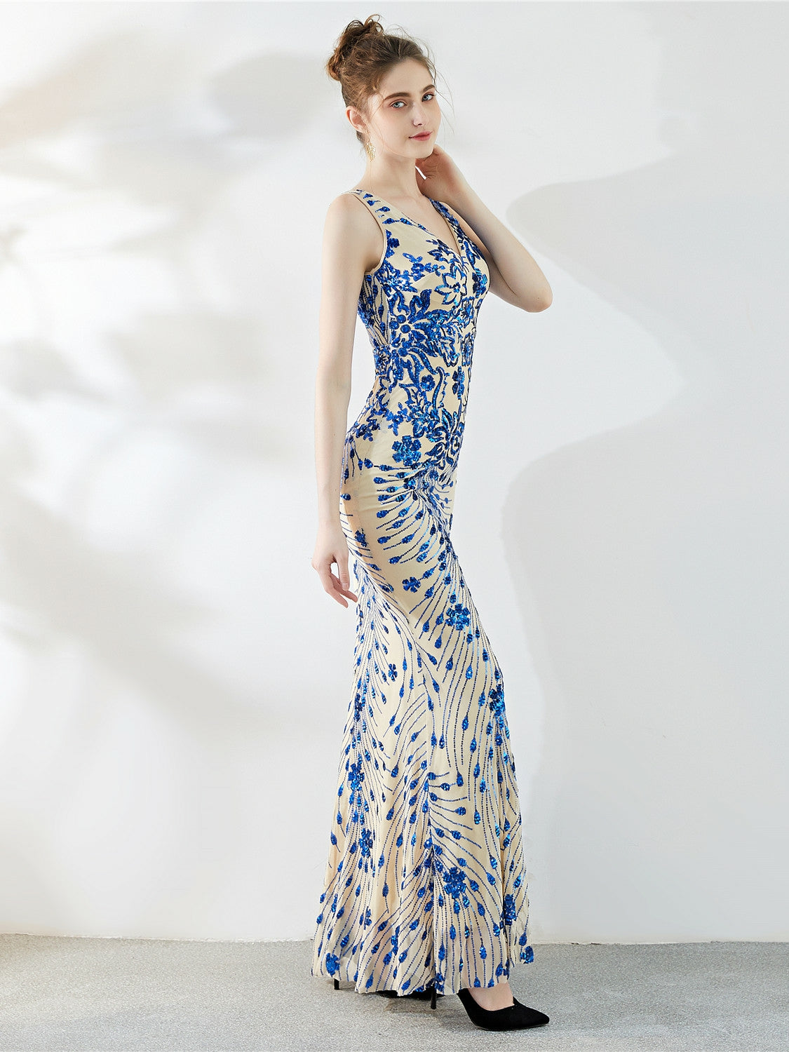 slim long evening dress
