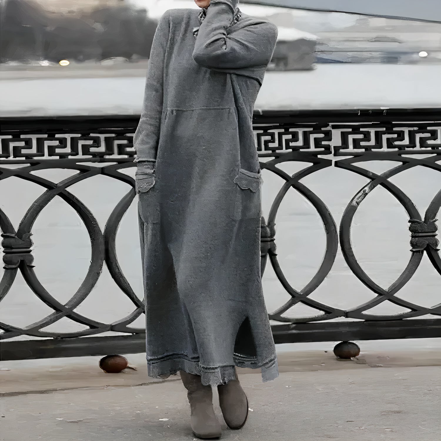 Zulema Elevated Warm and Casual Maxi Dress Premium Wardrobe Essential