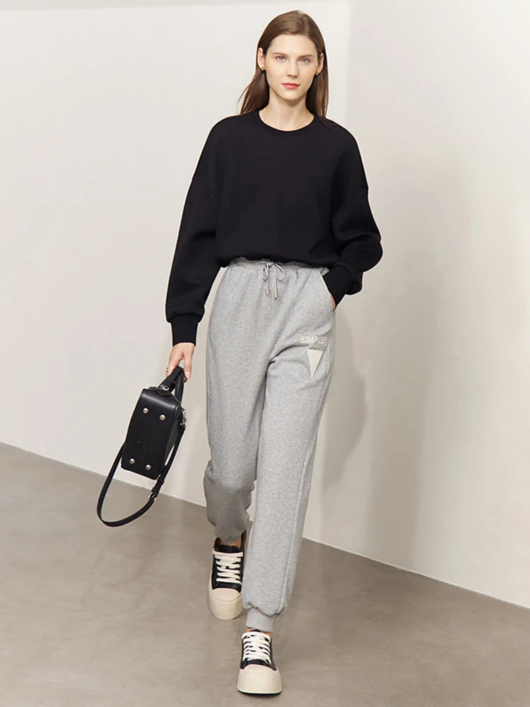 Minimalism AnkleLength Casual Straight Sweatpants