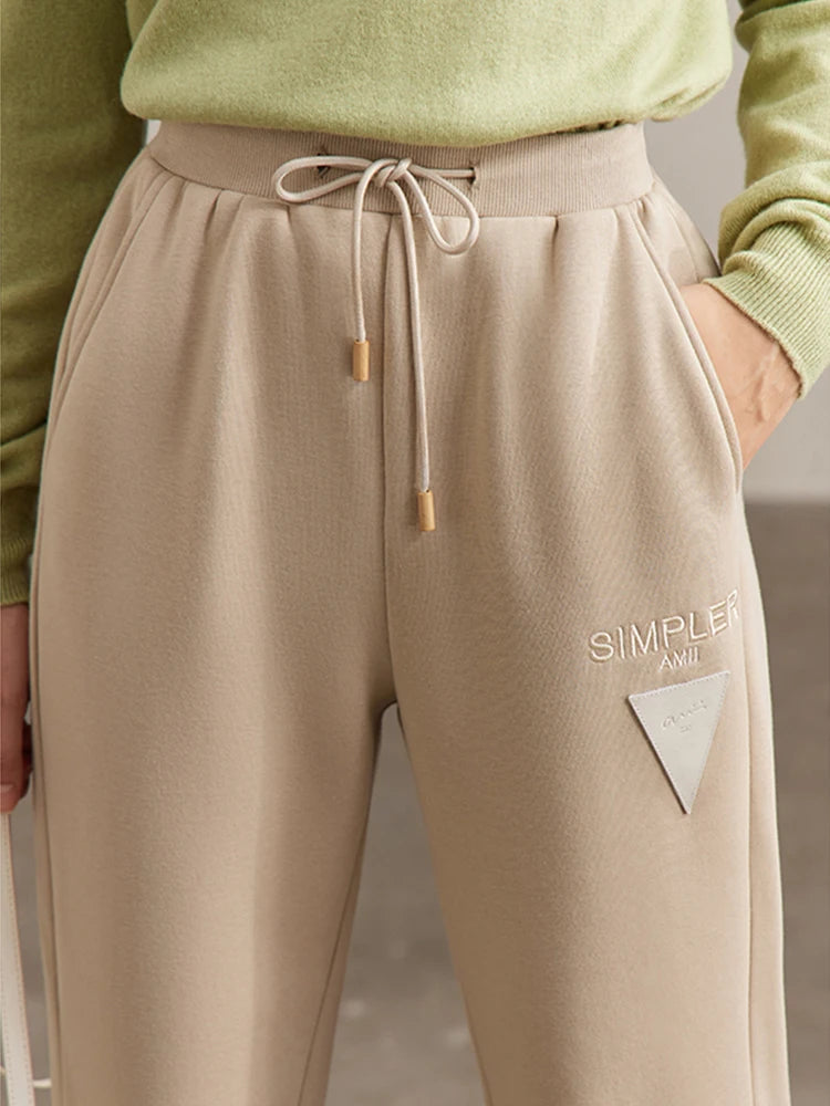 Minimalism AnkleLength Casual Straight Sweatpants