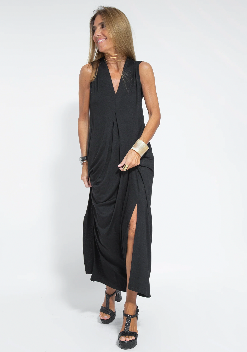 Paulette Aesthetic Long Dress with Vest Chic Silhouette Collection
