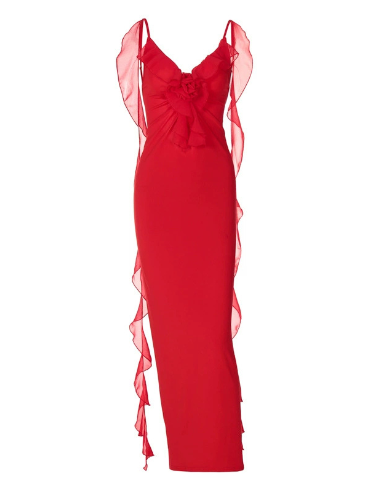 Spaghetti Flower Maxi Dress