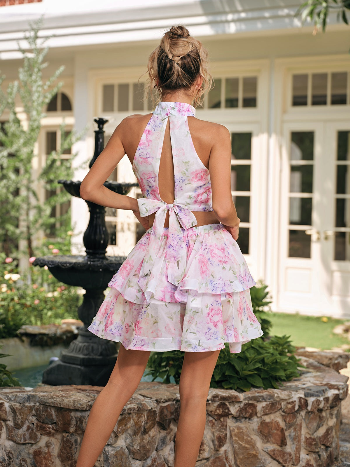 Floral Tiered Skirt Set