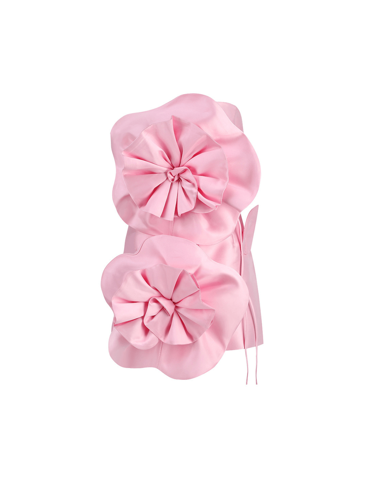 Strapless Flower Mini Dress In Pink