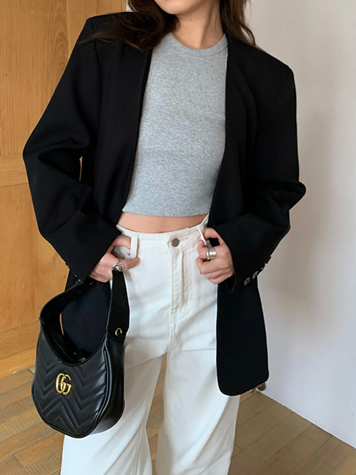 Casual Relaxed Graceful Fit Blazer Black / Xs Blazers