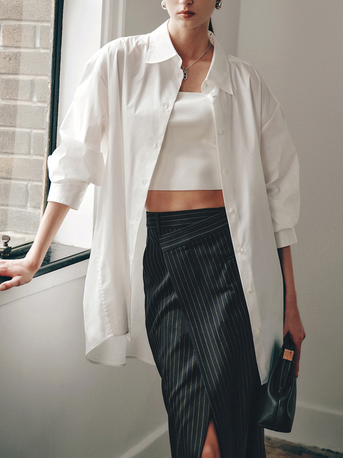 Better Than Good Trendy Oversized Button Down Shirt White / Xs Shirts