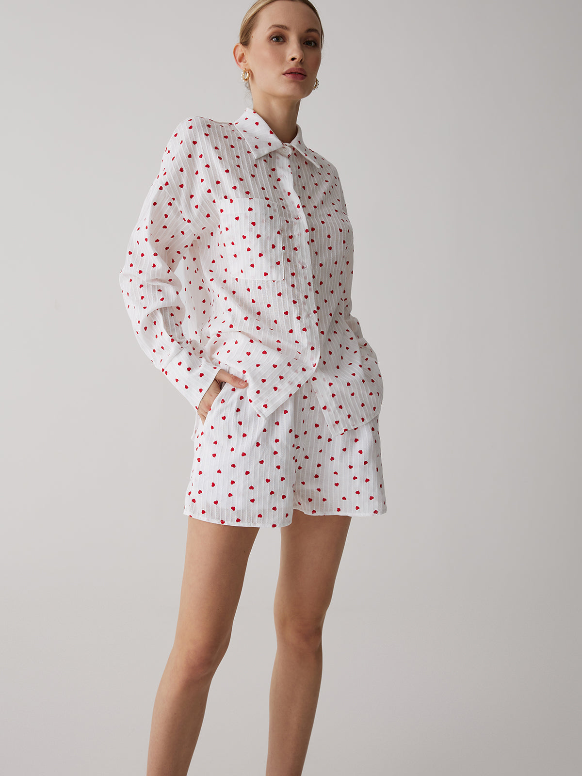 Cotton Sweetheart Striped Trendy Soft Short Set