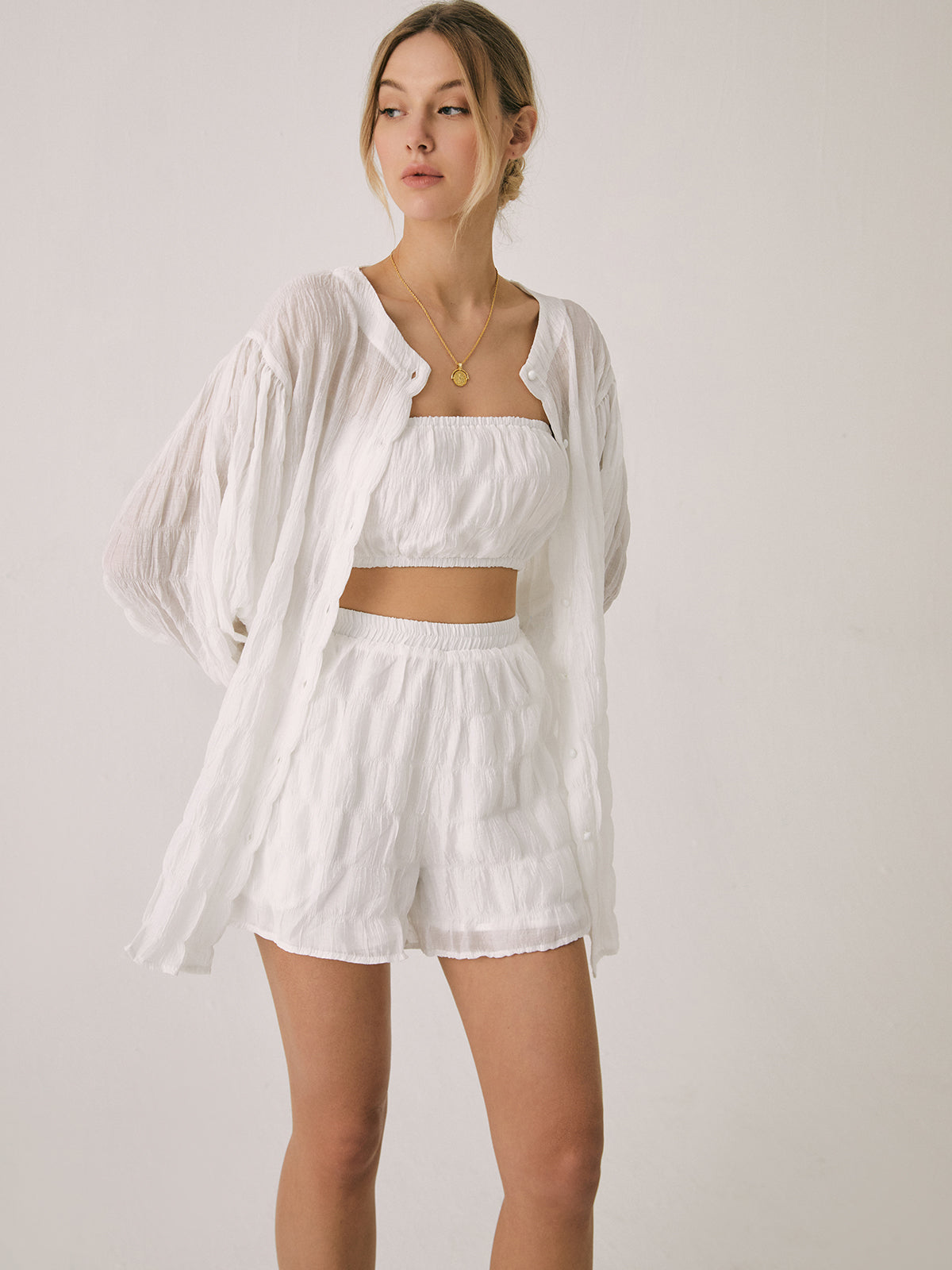 Breathable Three Graceful Piece Shorts Set