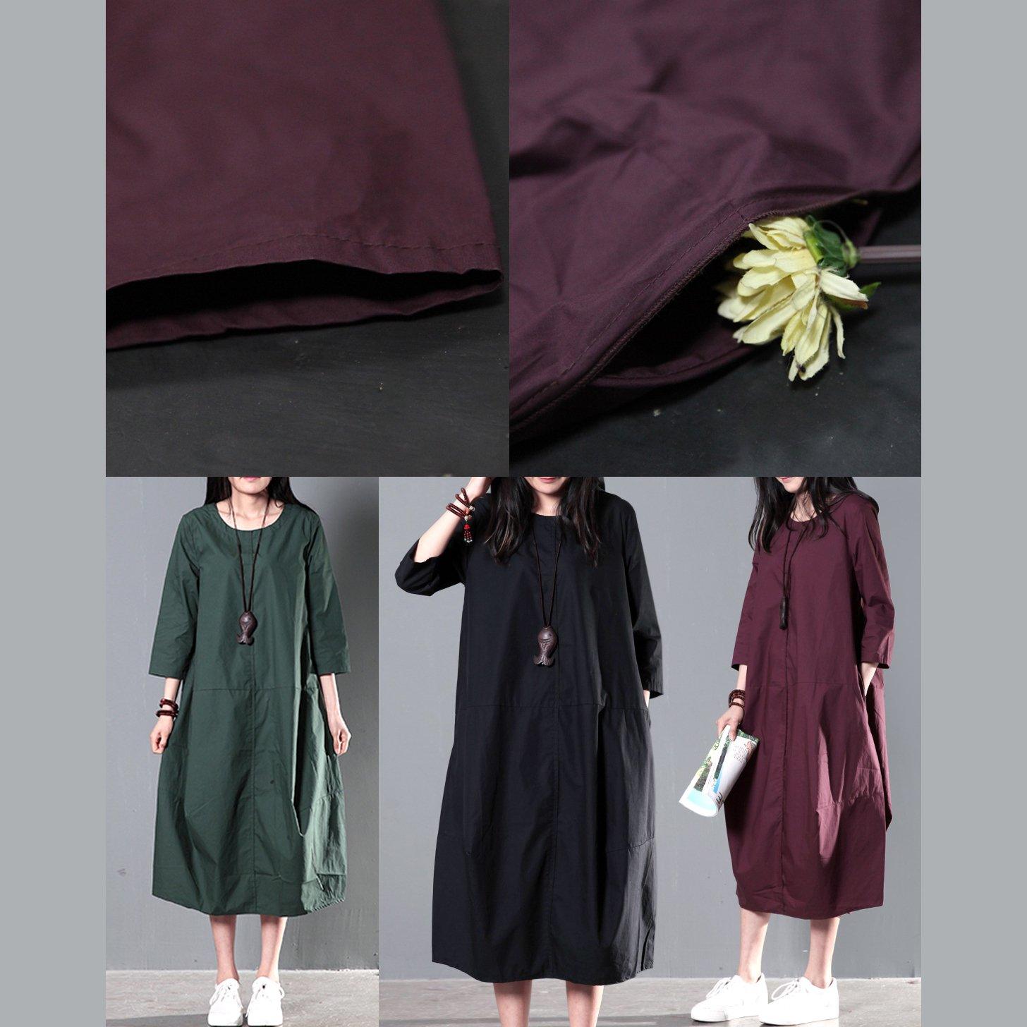 Black half sleeve long sundress oversize cotton caftan gown maxi dress summer clothing