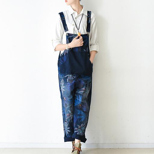 Blomming Daisy jumpsuit Casual dress denim blue loose strip pants denim  clothing plus size