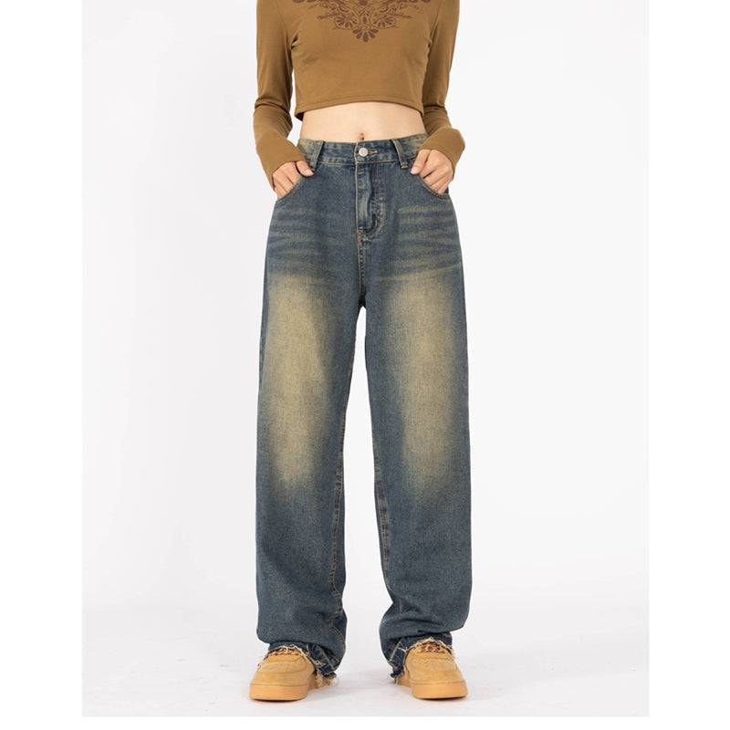 Retro Style Wide Leg Demin Jeans