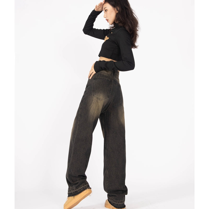 Retro Style Wide Leg Demin Jeans