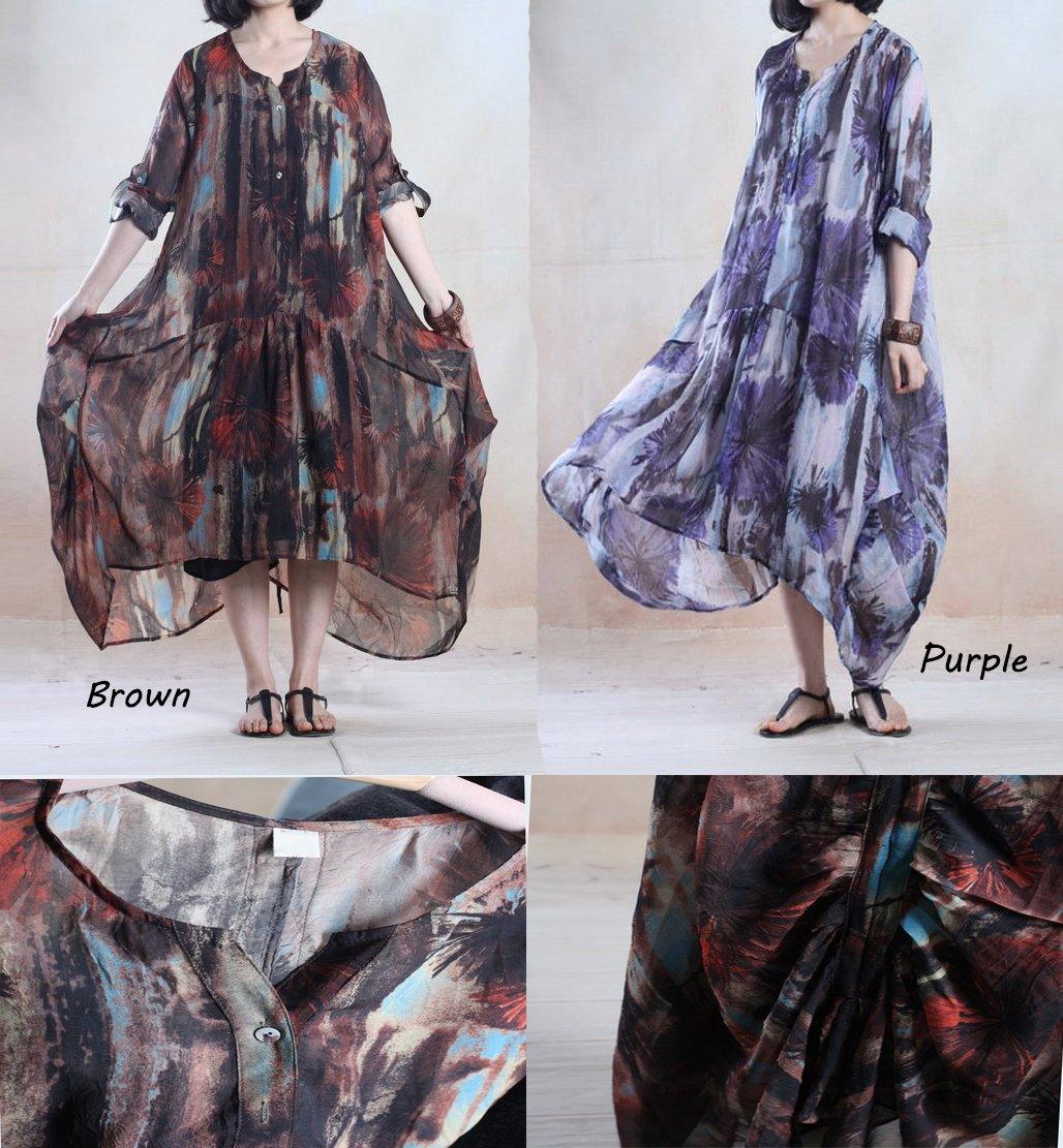 purple elegant floral maxi sundress long summer dress oversize holiday dress gown