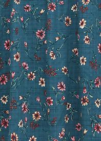 Bohemian Blue Print Robes O Neck Drawstring Daily Spring Dresses