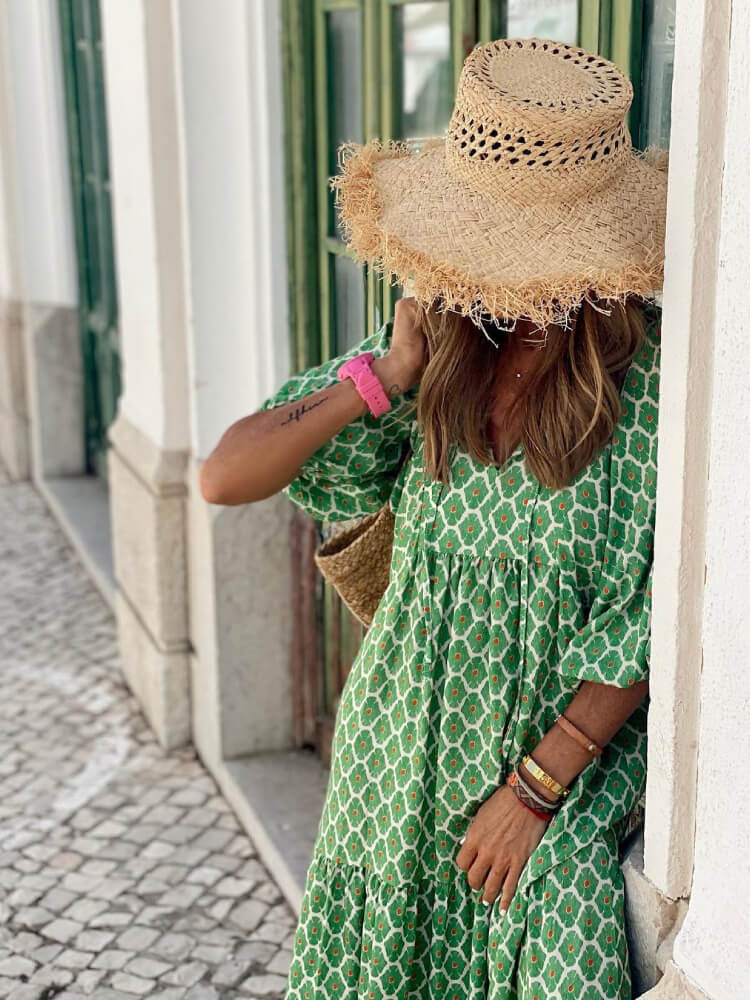 Bohemian Beauty Green Maxi Dress