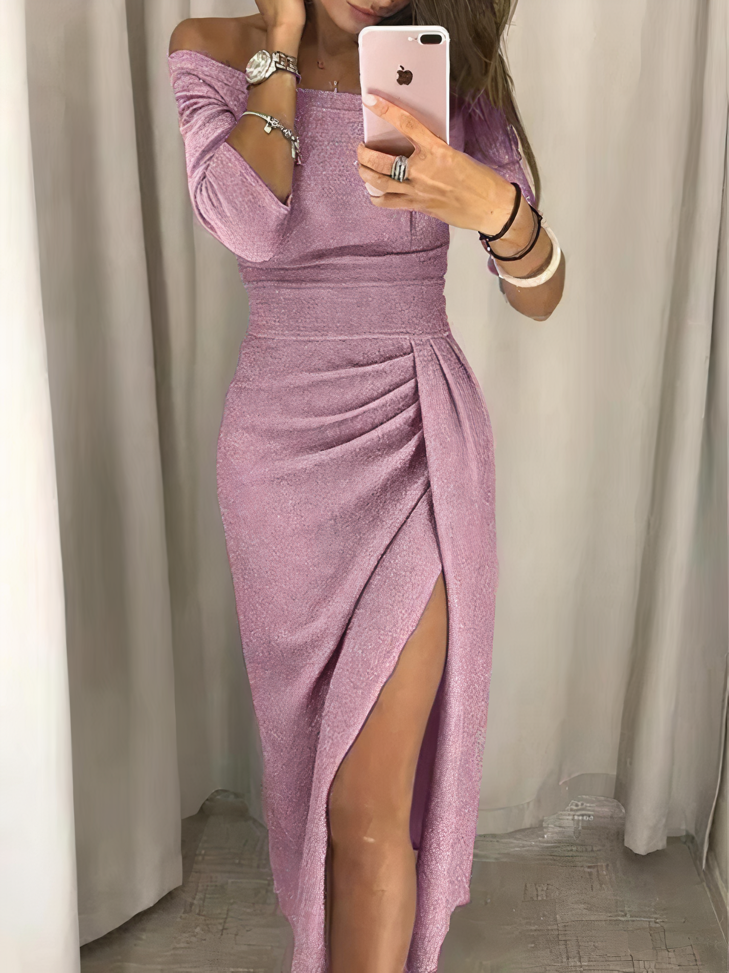 Gloria Statement Shoulder Hugging Pencil Dress Premium Wardrobe Essential