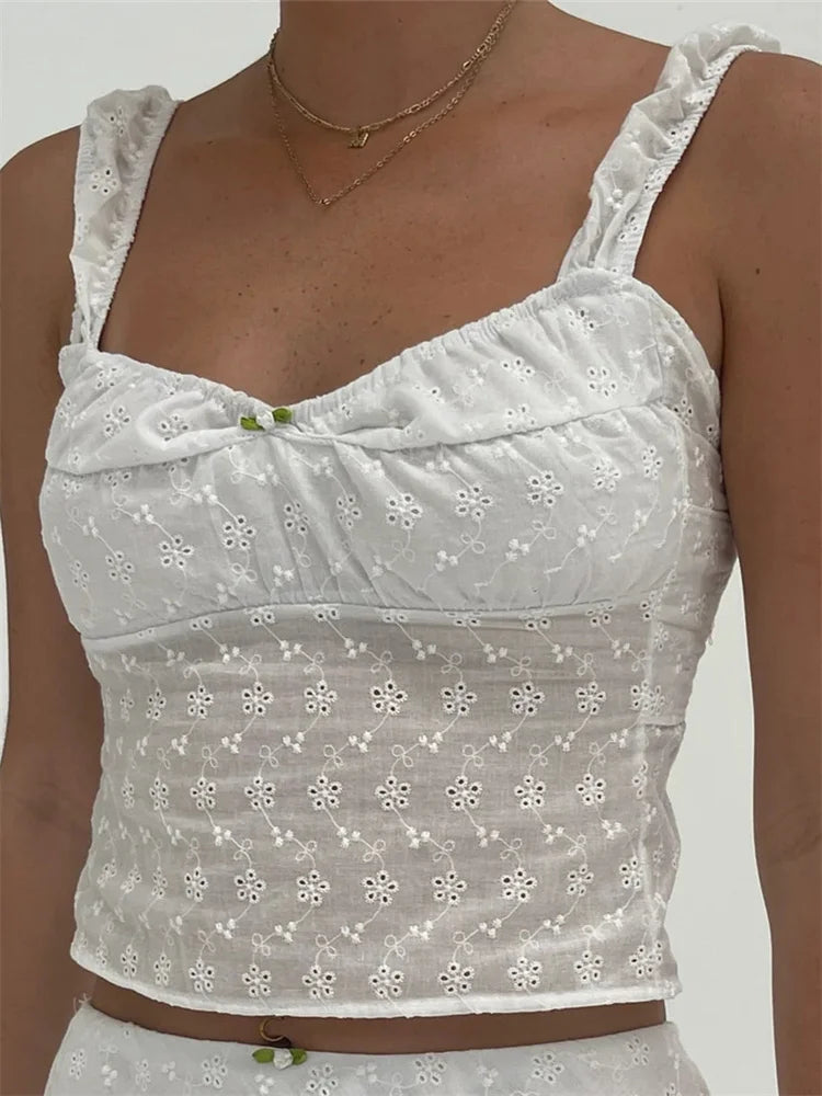 Retro Women Sexy Sleeveless Lace Low Cut Slim Fit Fairycore Grunge Sexy Backless Tieup Clubwear Crop Top