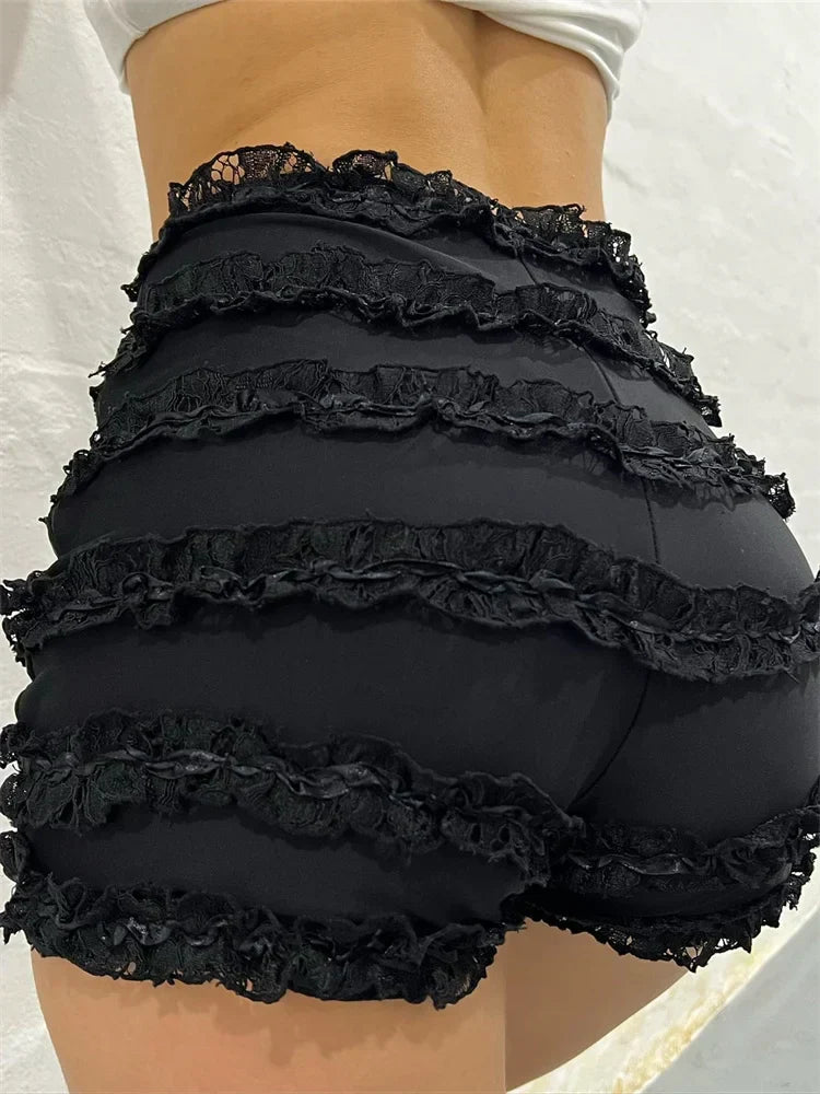 Retro Ruffled High Waist Short