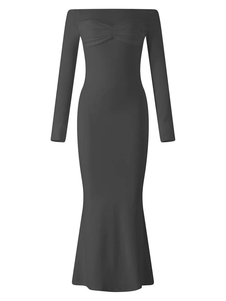 Women Bow Patchwork Sleeve Elegant Solid Slash Neck Off Shoulder Party Beach Club Vestido Streetwear