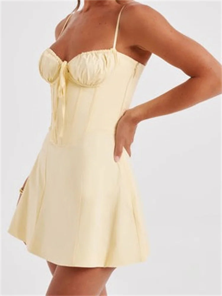Y2K Corset Bodycon Sexy Sequined TieUp Mini Dresses