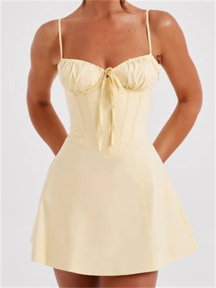 Y2K Corset Bodycon Sexy Sequined TieUp Mini Dresses