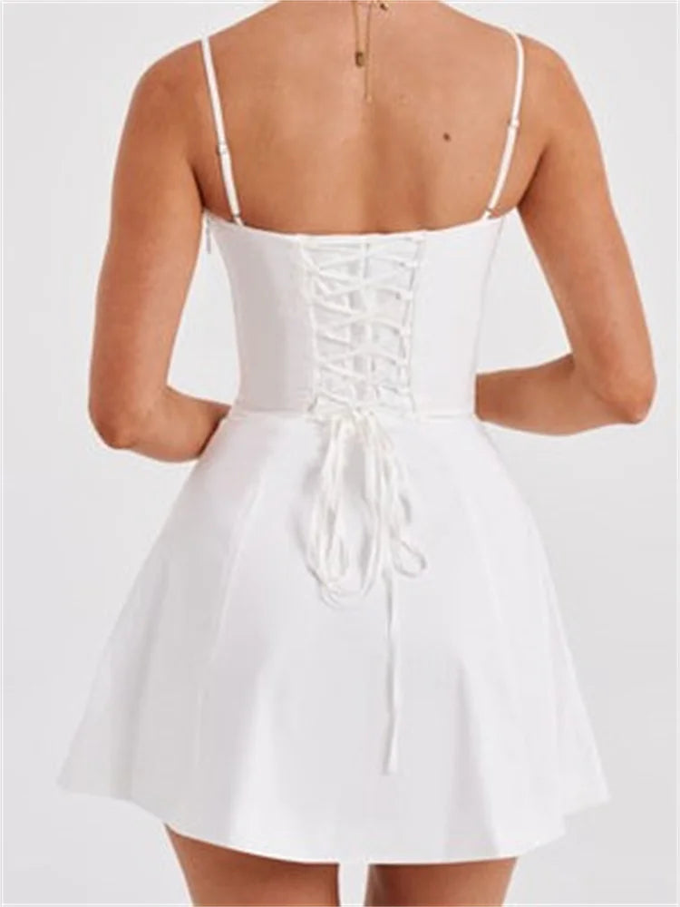 Y2K Corset Bodycon Sexy Sequined TieUp Mini Dresses