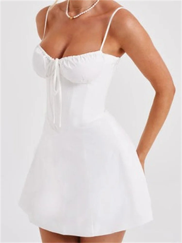 Y2K Corset Bodycon Sexy Sequined TieUp Mini Dresses