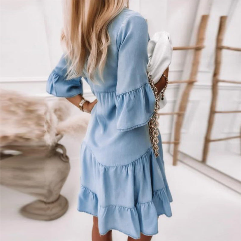 Margarita Womens Denim Dress Elegant Dress with Premium Casual Styling