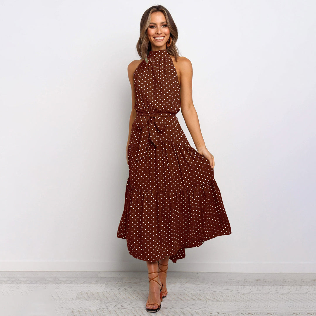 Sara Aesthetic Long Polka Dot Dress Boutique Collection