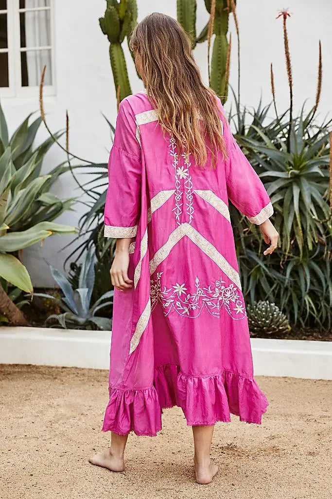 Cotton Rayon Long Sleeve Boho Dress