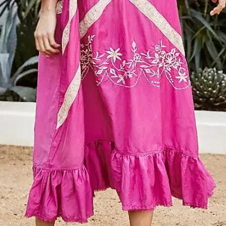 Cotton Rayon Long Sleeve Boho Dress