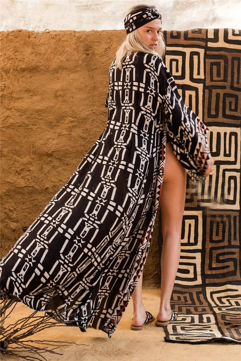 Cotton Rayon Kimono Robe Bikini Cover-up