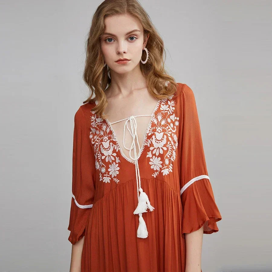 Cotton Rayon Boho Dress