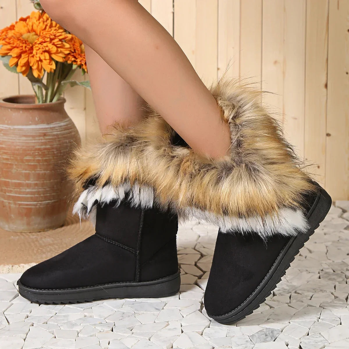 Fleece Thickened Warm Flat Nonslip Winter Snow Boot