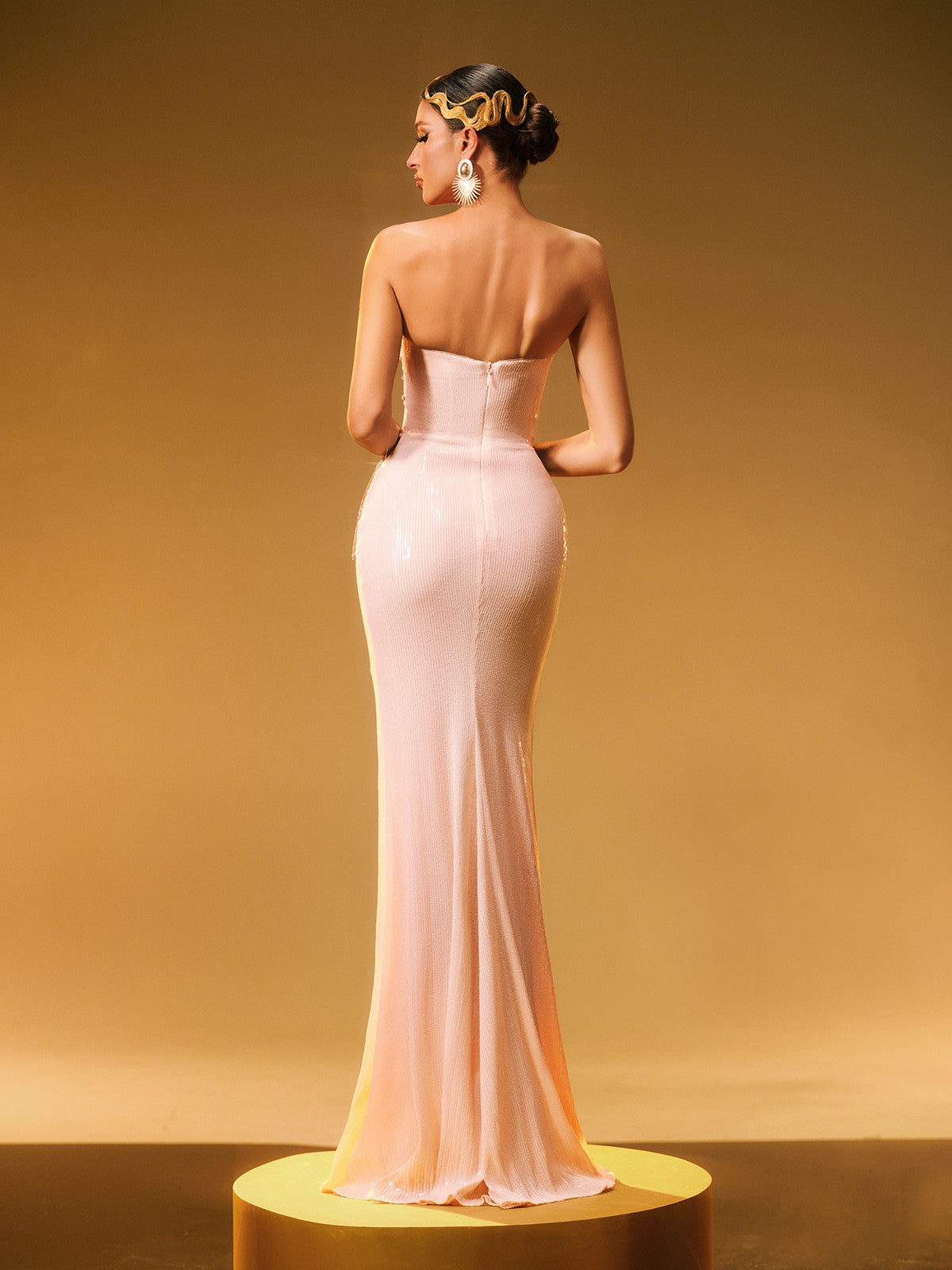 Strapless Sequin Maxi Dress