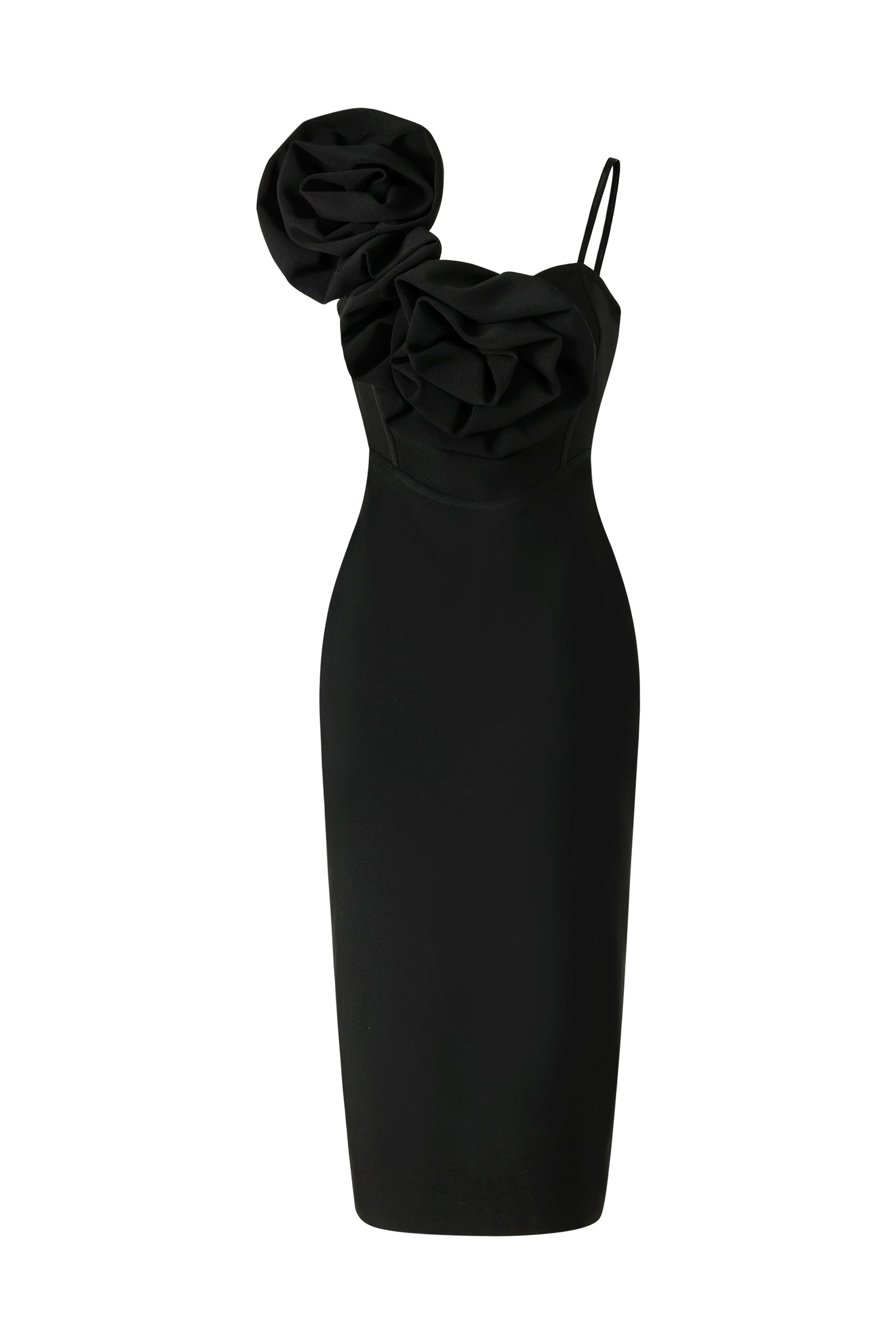 Halter Flowers Bandage Midi Dress