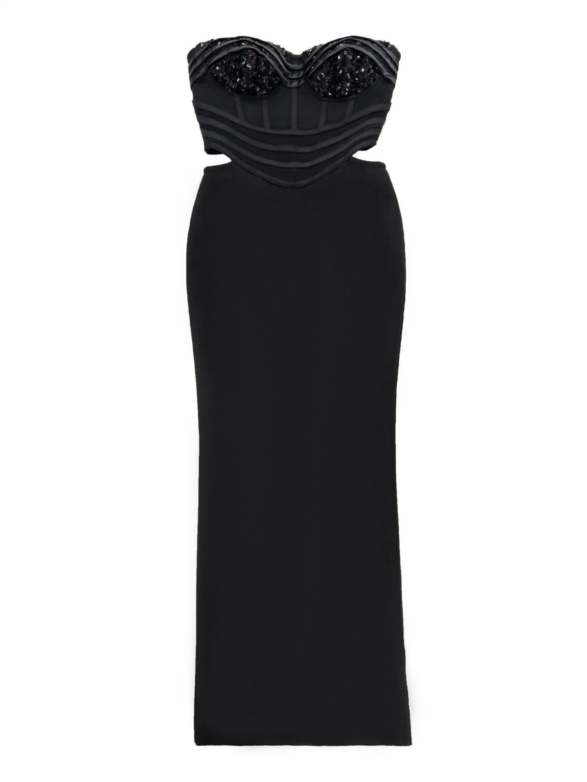 Strapless Cutout Bandage Maxi Dress